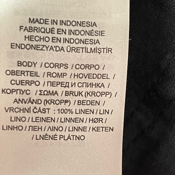 LRL Wide Leg Drawstring Linen Pants Navy Blue Women’s Size 0 - Picture 12 of 16